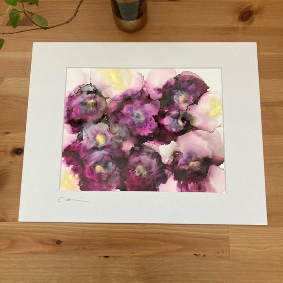 New Original Signed Artwork Alcohol Ink on Paper - Picture 1 of 6